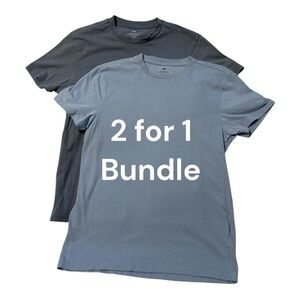 2 for $20 H&M Solid Sky Blue & Slate Blue Short Sleeve T-Shirts, Size XS